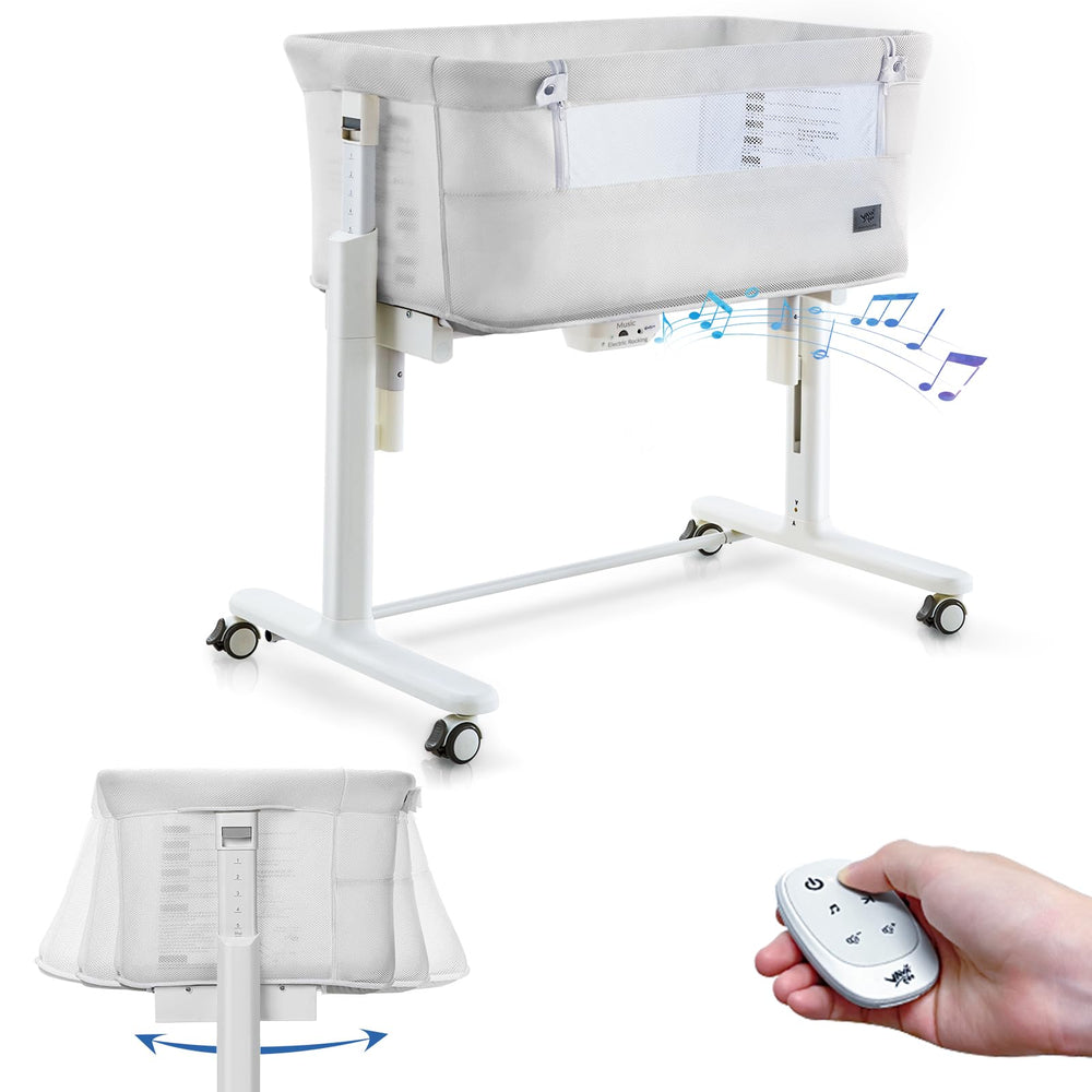 VaVaSoo rocking bassinet showing electric motion for soothing baby to sleep