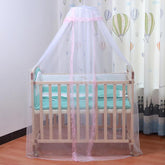 Vawolecy universal crib net folds over a crib to protect baby from insects