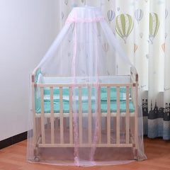Vawolecy universal crib net folds over a crib to protect baby from insects