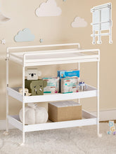 VBABY foldable changing table with wheels for easy room-to-room diaper changes