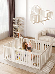 VBABY playpen two-door design offers easy access for caregivers