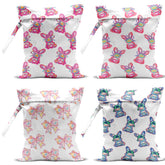 VBCVBGFH bunny Easter bow wet bag with handle, ideal for on-the-go storage.