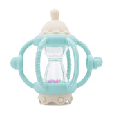 Vbglmya baby carousel teether mint green with soft silicone and soothing visual motion.