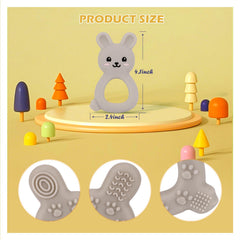 Vbglmya bunny teether textured ears for varied sensory exploration