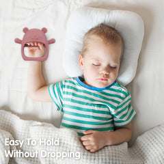 Vbglmya groundhog teether with easy-grip handle supports tiny hands