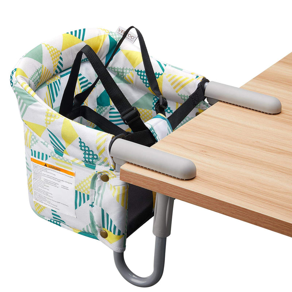VEEYOO Hook On Chair attached to a table for easy feeding on the go