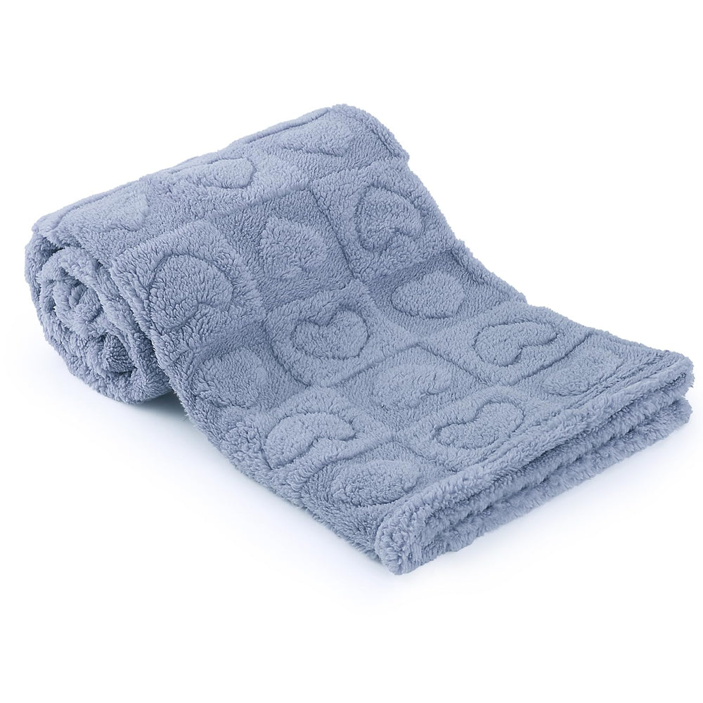 VEIDIA plush heart-checkered blanket in blue offers cozy naps for baby.