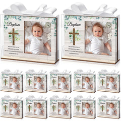 Vercraft baptism frame wood 12pc set ready for keepsake photos