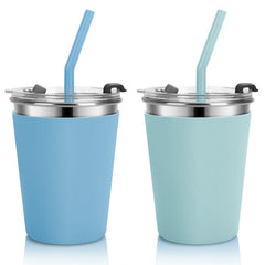 Vermida blue and green leak-proof kids cups for school and travel