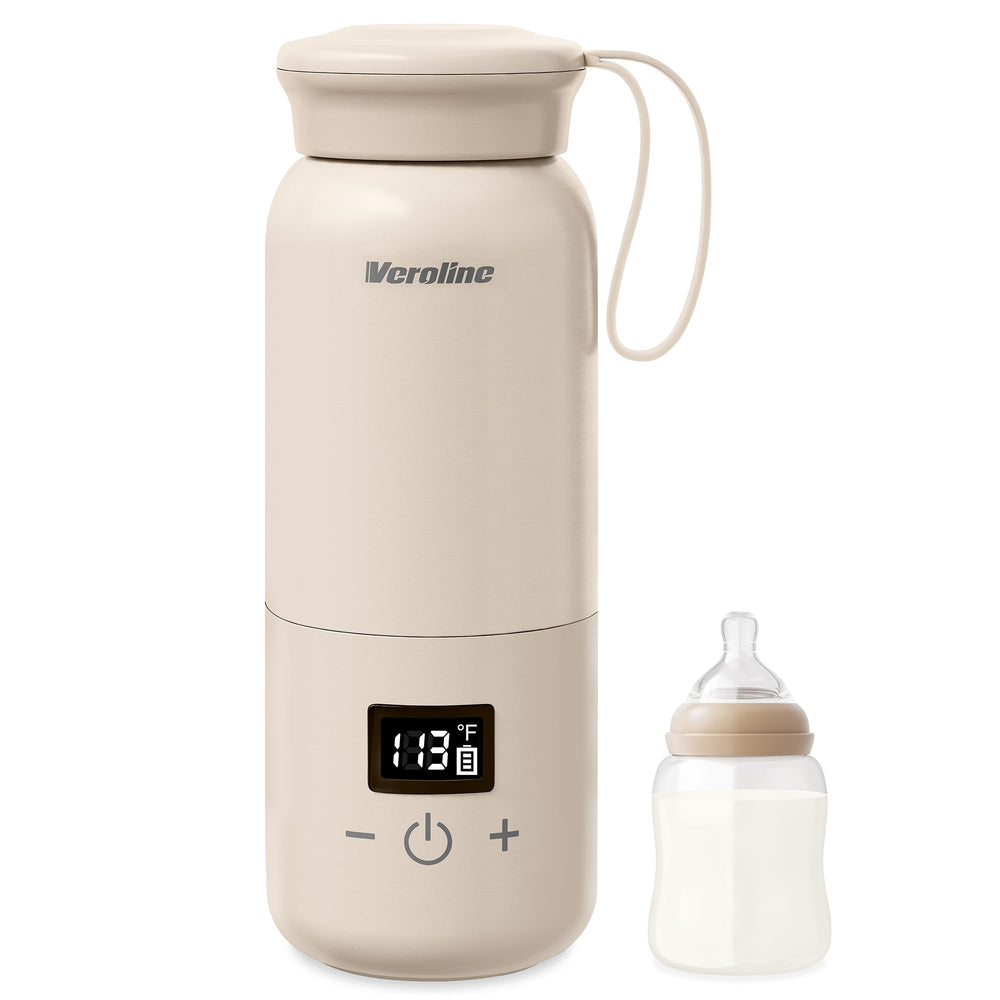 Veroline portable bottle warmer in travel-compact design for on-the-go feeding.