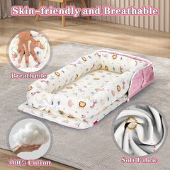 VerveBaby lounger detachable cover bottom zipper for easy washing and care.