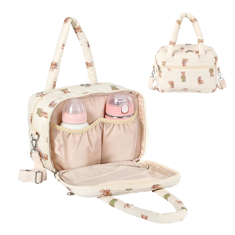 VerveBaby wearable pump bag with front elastic pockets for secure, on-the-go pump compatibility.