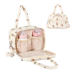 VerveBaby wearable pump bag with front elastic pockets for secure, on-the-go pump compatibility.