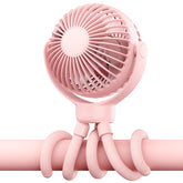 VETIFINAL pink stroller fan shows 3-speed cooling for smooth stroller rides