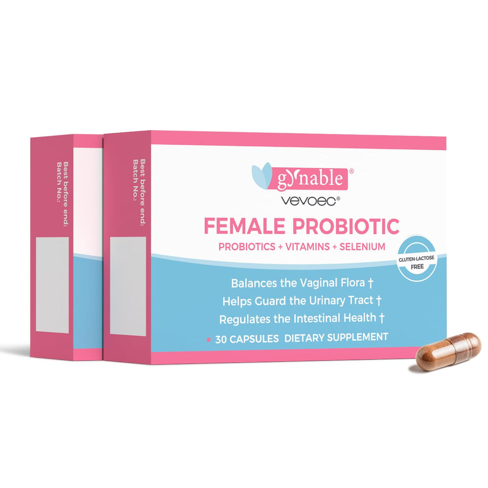 Vevoec Gynable capsules bottle for convenient daily probiotic support.