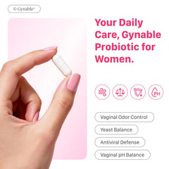 Vevoec Gynable enteric capsule closeup highlighting acid resistance.