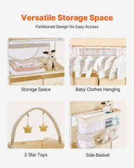 VEVOR changing table with two fabric drawers for organized essentials