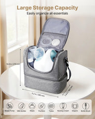 VEVOR breast pump bag provides organized storage with elastic pockets and dividers.