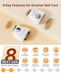VGVR Electric Nail Clipper side view highlighting ergonomic grip and portability