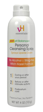 vH essentials Personal Cleansing Spray bottle for gentle intimate cleansing