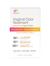 vH essentials vaginal odor treatment box showing discreet pH care solution