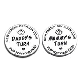 Vichona decision coin double-sided helps decide diaper duty with a quick flip.