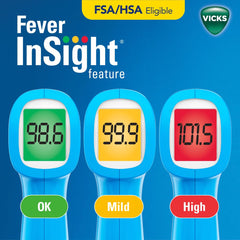 Vicks non-contact thermometer checks food temperature safely and quickly.
