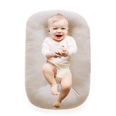 Vicorise baby lounger cover apricot highlights breathable cotton for newborn comfort.