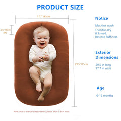 Vicorise baby lounger guardrail height protects baby during play and rest