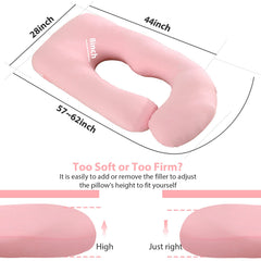 Victostar full-body pillow resting beside bed provides full-body support.