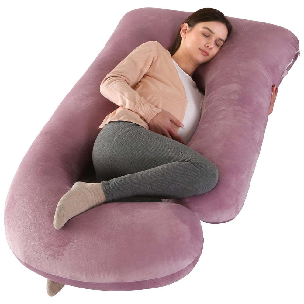 Victostar 57-inch pregnancy pillow front view for full-body comfort