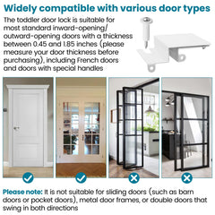 VIDABTE Top Door Lock durable metal construction resists wear