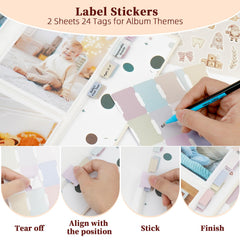 Vienrose Baby Photo Album acid-free pockets protect memories from dust and fading