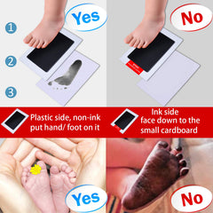 Vienrose Clean-Touch ink pad supports safe baby handprints.
