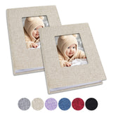 Vienrose small baby photo album with linen cover packs two for easy sharing.