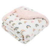 VigorSpring Rainbow Baby Blanket — crib scene, plush texture for cozy naps.