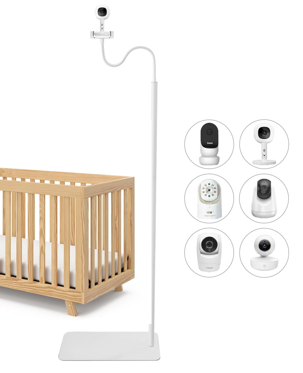 VIKOBESS baby monitor floor stand at 67-inch height provides optimal nursery visibility.