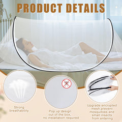 Vincreem large bed-size mosquito net offering roomy, comfortable sleep.