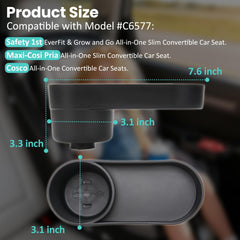 Viotiin deep cup holder and snack tray holds drinks and fruits within reach.