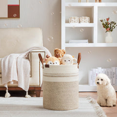 VIPOSCO cotton rope laundry basket with a minimalist look for modern living spaces.