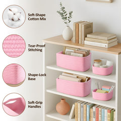 VIRETH HAUS medium bins on shelves showing versatile storage options.