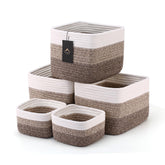 VIRETH HAUS 5-pack storage cubes on a shelf help declutter spaces