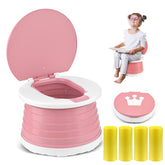 Visator foldable travel potty pink ready for on-the-go potty training.