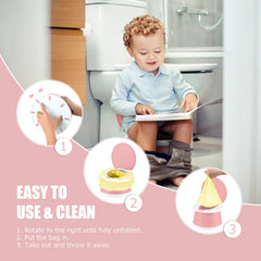 Visator portable potty for kids pink suited for indoor and outdoor use.