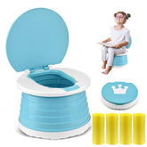 Visator portable potty folded compactly for travel and easy packing.