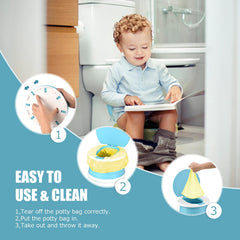 Visator portable potty outdoors serves as emergency toilet during trips.
