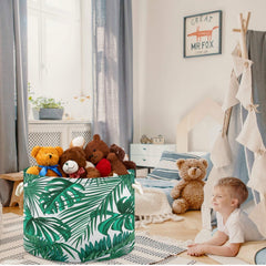 Visesunny collapsible toy bin ready for travel or storage.