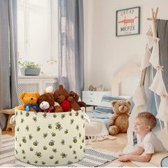 Visesunny large collapsible canvas bin provides roomy laundry and blanket storage