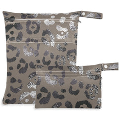 Visesunny wet bag with leopard texture and two pockets for dry items.