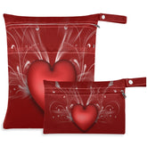 Visesunny Love Heart wet bag large dual-zipper compartments keep wet and dry items separated